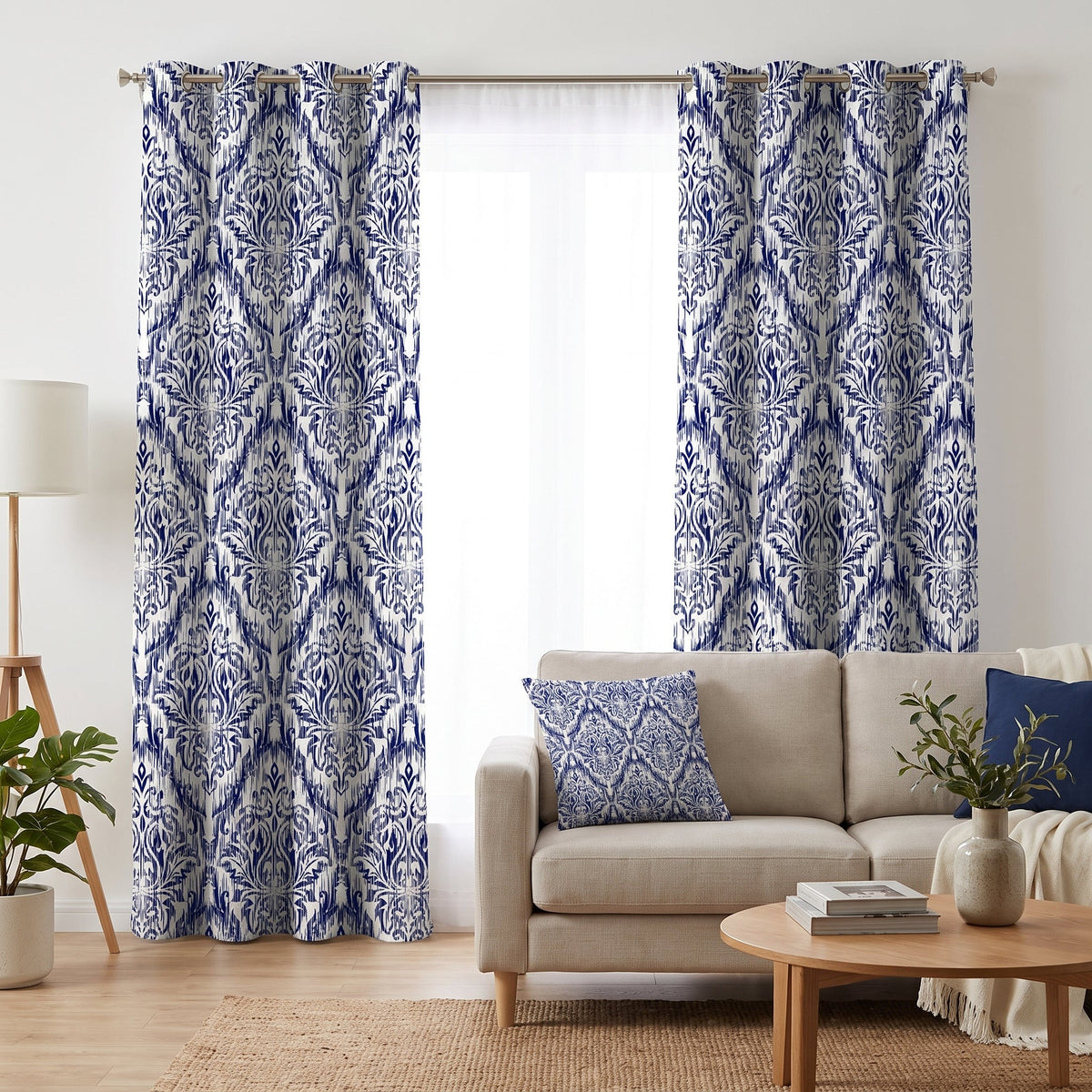 Cobalt Ikat — matched left arrangement