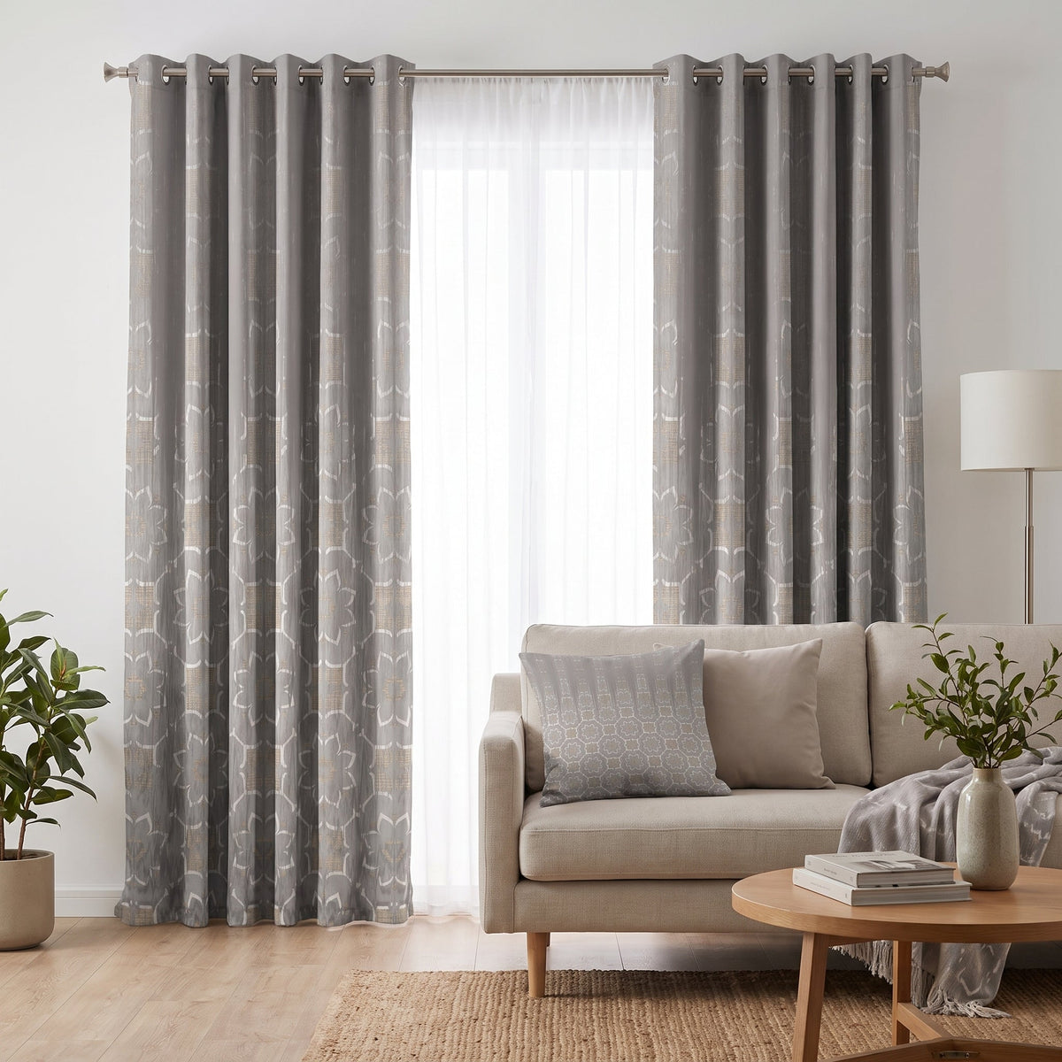 Ash & Linen — printed curtain pair — Karen Fabrics Vintage collection