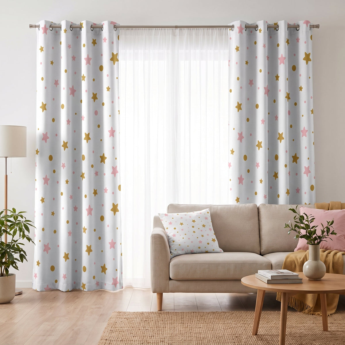 Twinkle Stardust — printed curtain pair — Karen Fabrics