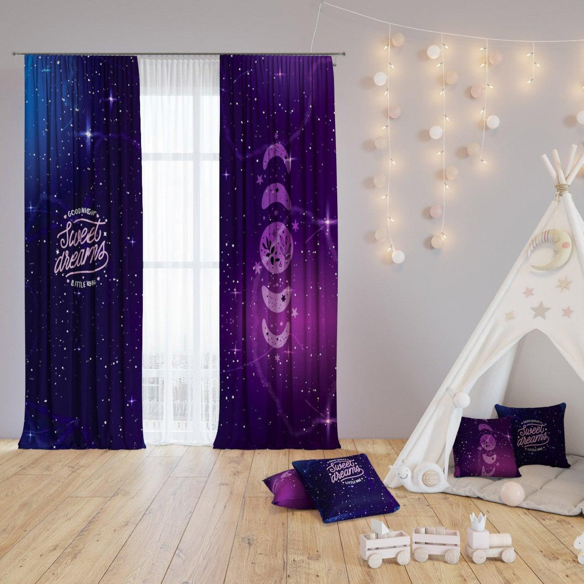 Majestic Galaxy — printed curtain pair — Karen Fabrics