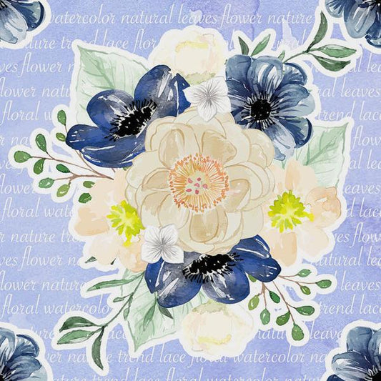 Blue Blossom — cushion 1 of 6, the printed design