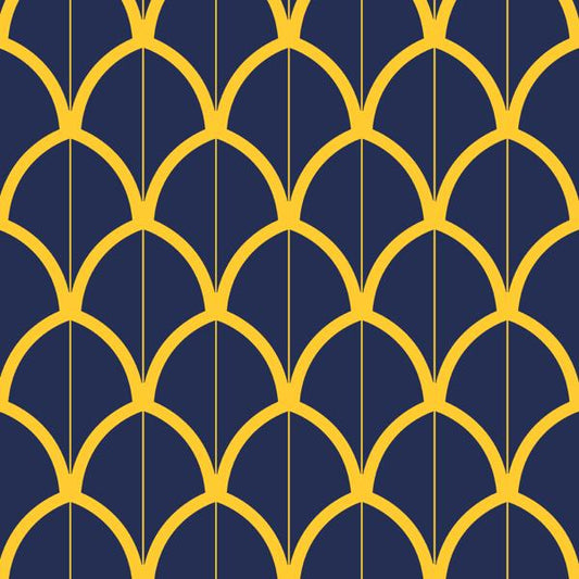 Deco Navy — cushion 1 of 6, the printed design