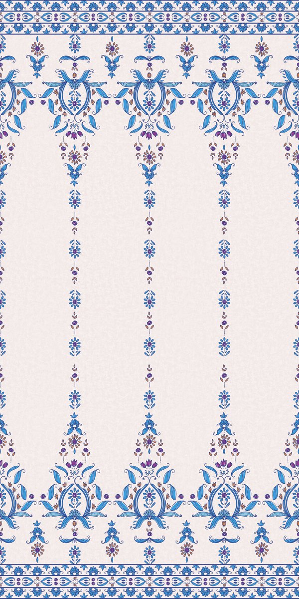 Blue Porcelain — the curtain panel, the same design on both panels