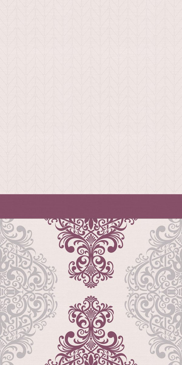 Plum Damask — the right curtain panel