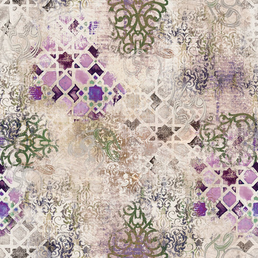 Taupe Arches, colourway No. 2 — the printed pattern, one repeat — Karen Fabrics