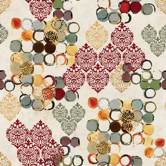 Amethyst Dots, colourway No. 2 — the printed pattern, one repeat — Karen Fabrics
