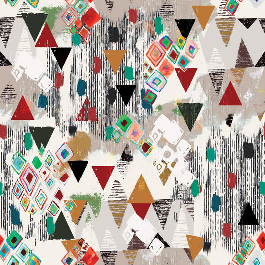 Desert Pennants, colourway No. 2 — the printed pattern, one repeat — Karen Fabrics