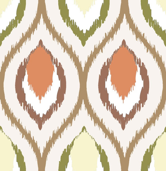 Ruby Flame, colourway No. 2 — the printed pattern, one repeat — Karen Fabrics