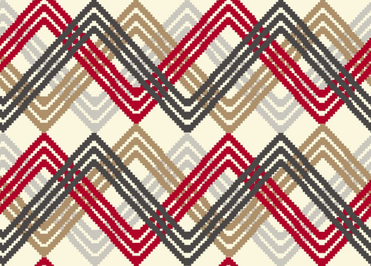 Chevron Stack, colourway No. 2 — the printed pattern, one repeat — Karen Fabrics