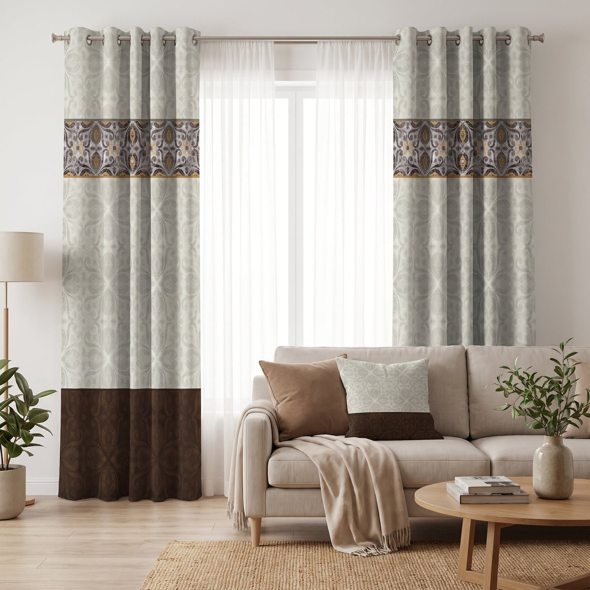 Imperial Scroll — printed curtain pair — Karen Fabrics Classic collection