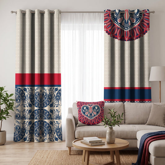 Anatolian Tale — printed curtain pair — Karen Fabrics Oriental collection