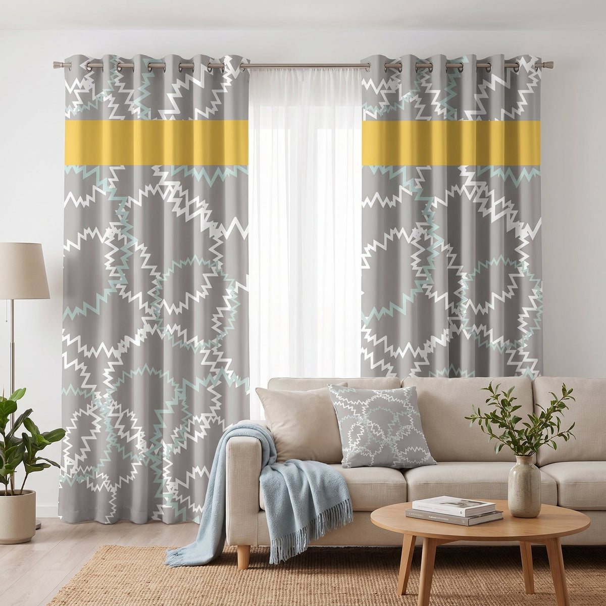Solar Pulse — printed curtain pair — Karen Fabrics Modern collection