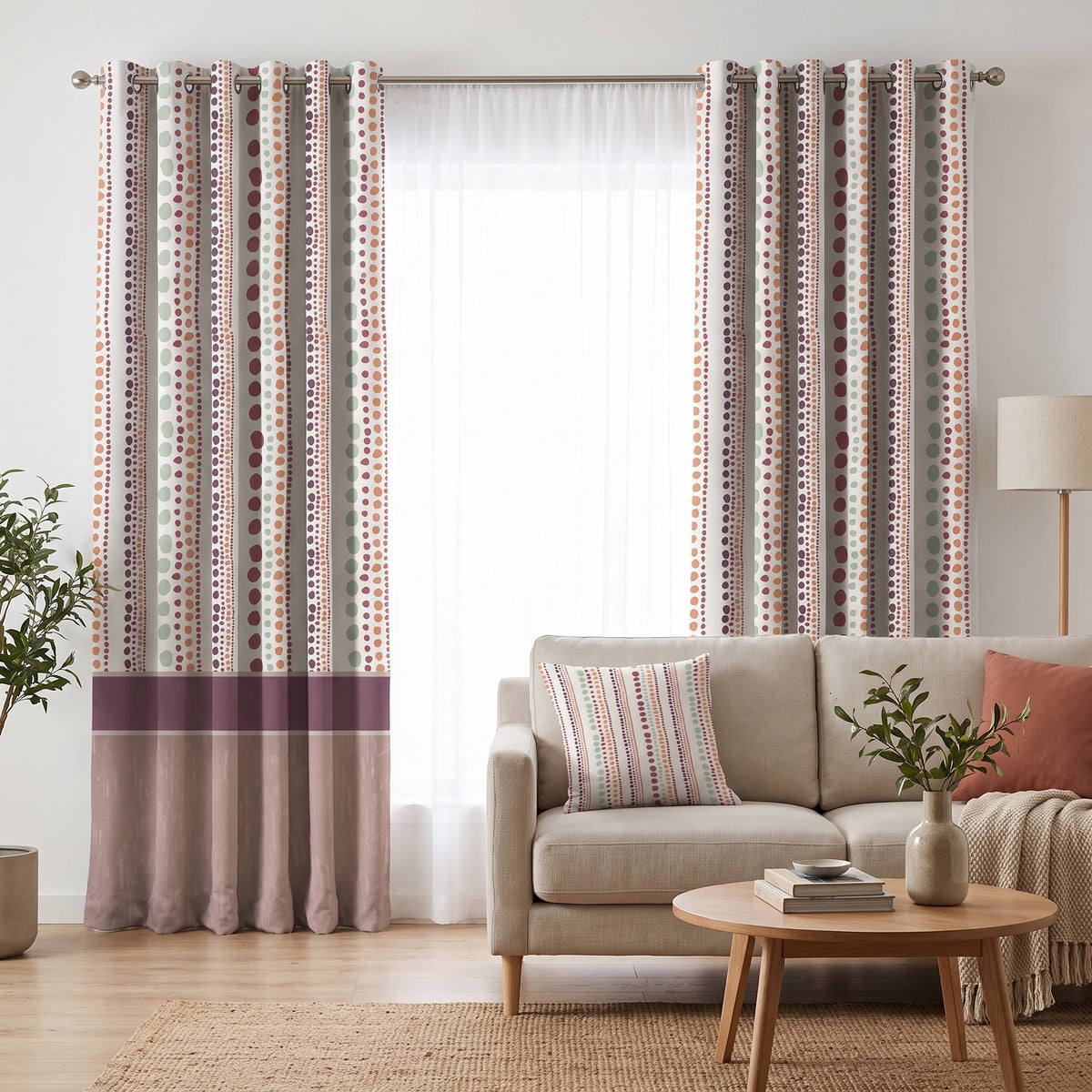 Beaded Strands — printed curtain pair — Karen Fabrics Bohemian collection