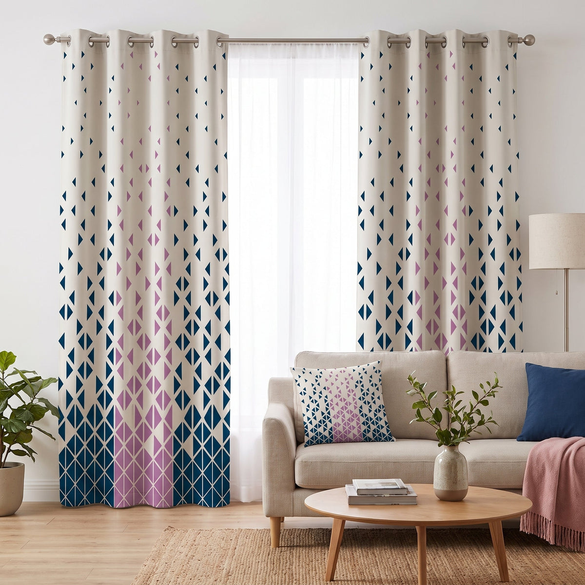 Prism Scatter — printed curtain pair — Karen Fabrics Modern collection