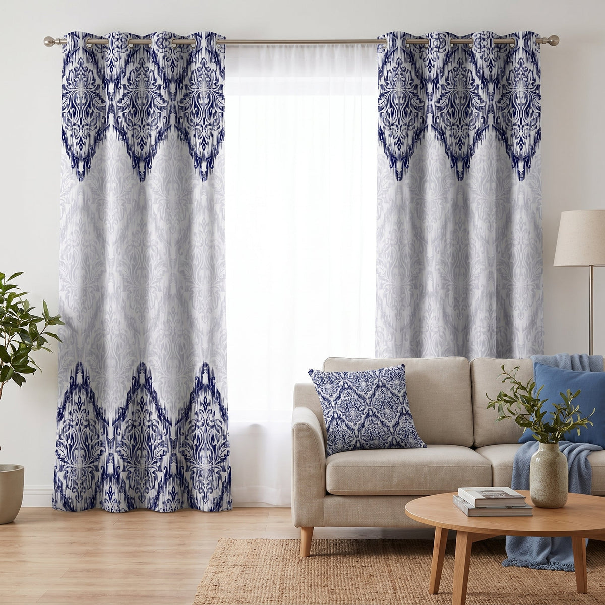 Cobalt Ikat — matched right arrangement