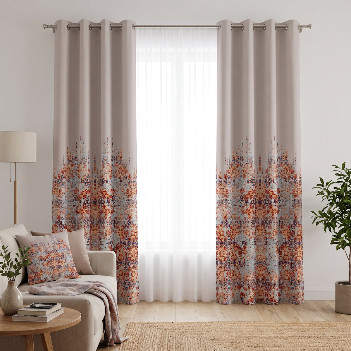 Antique Kilim — printed curtain pair — Karen Fabrics Vintage collection