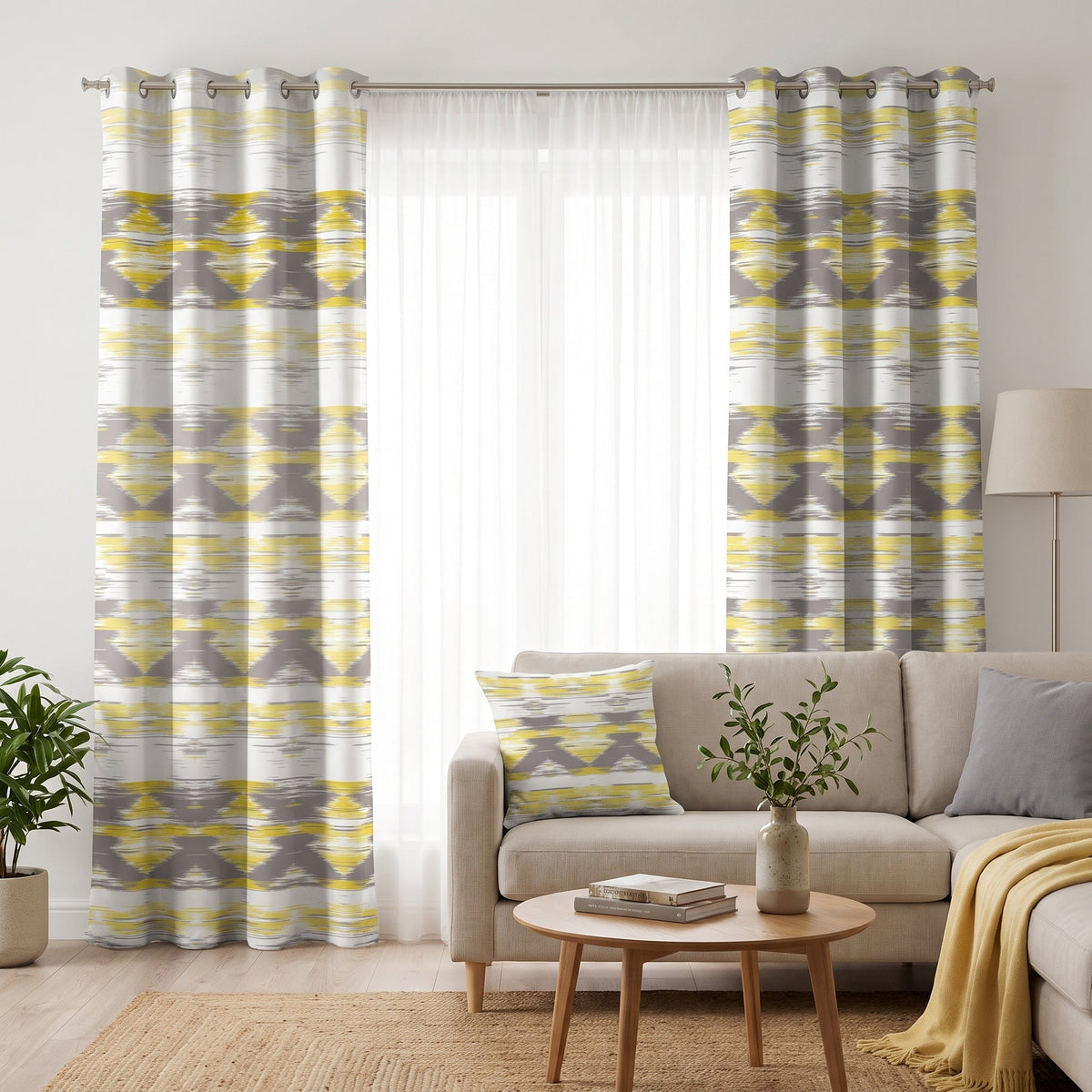 Sun & Mist — printed curtain pair — Karen Fabrics Bohemian collection