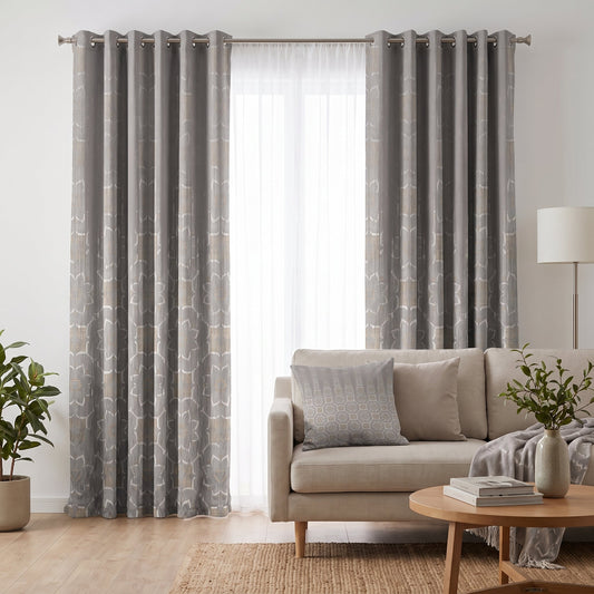 Ash & Linen — printed curtain pair — Karen Fabrics Vintage collection