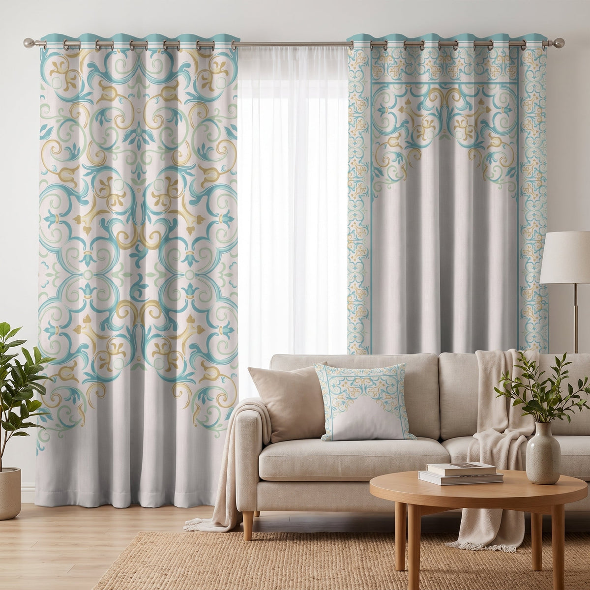 Celeste Arch — printed curtain pair — Karen Fabrics Classic collection