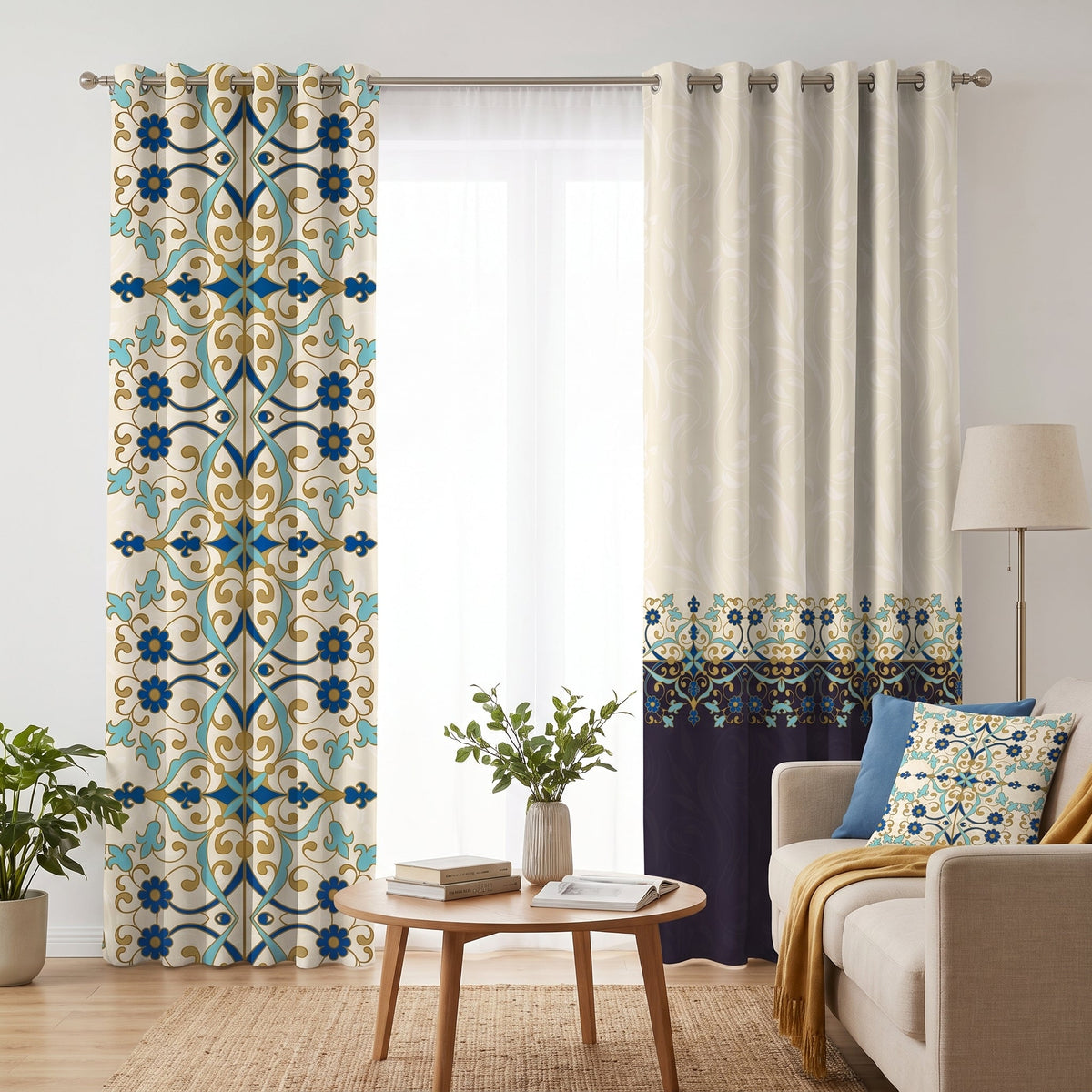 Samarkand Night — printed curtain pair — Karen Fabrics Oriental collection