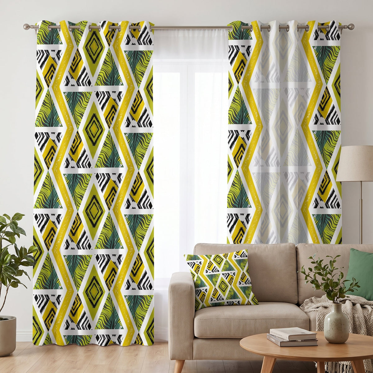 Savanna Sun — printed curtain pair — Karen Fabrics Bohemian collection