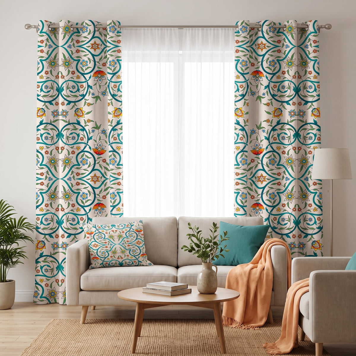 Teal Arabesque — matched left arrangement