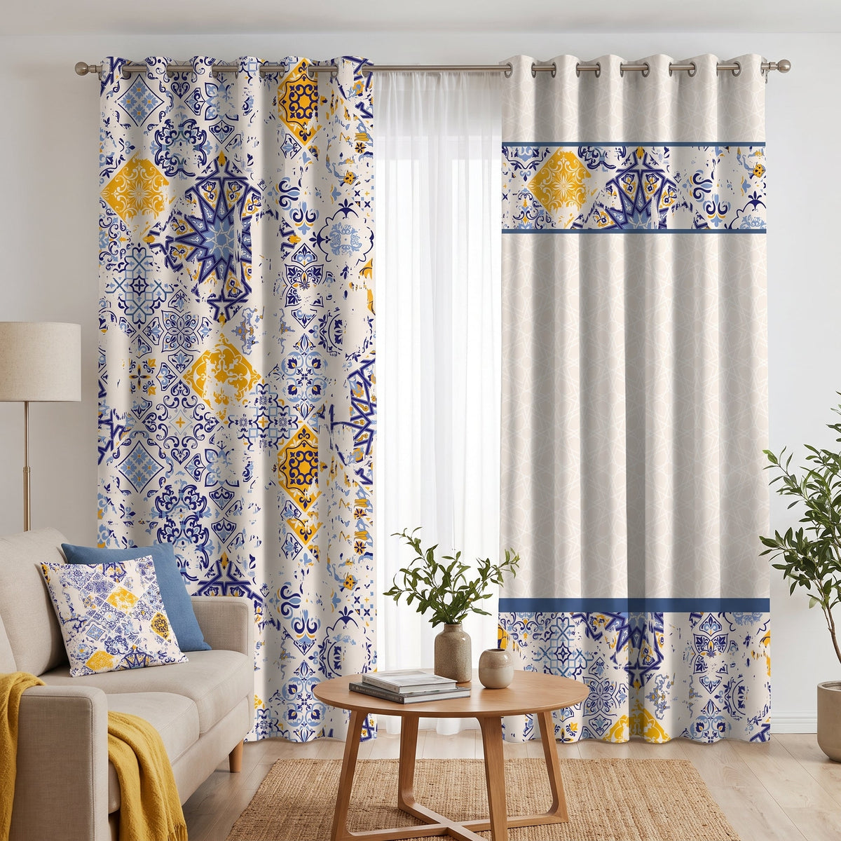 Granada Sun — printed curtain pair — Karen Fabrics Oriental collection