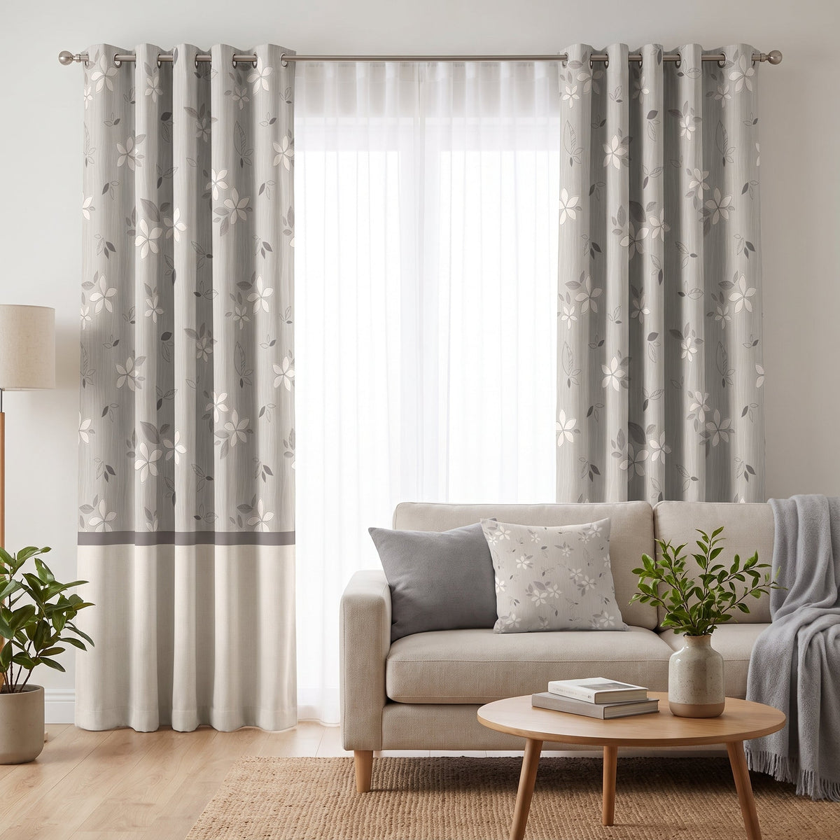 Jasmine Dew — printed curtain pair — Karen Fabrics