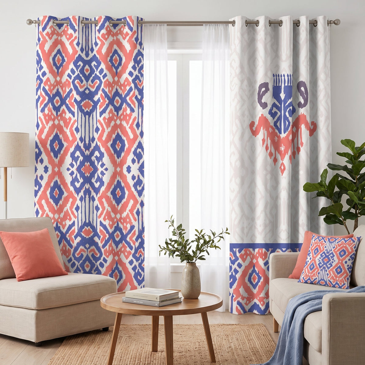 Bukhara Silk — printed curtain pair — Karen Fabrics Bohemian collection