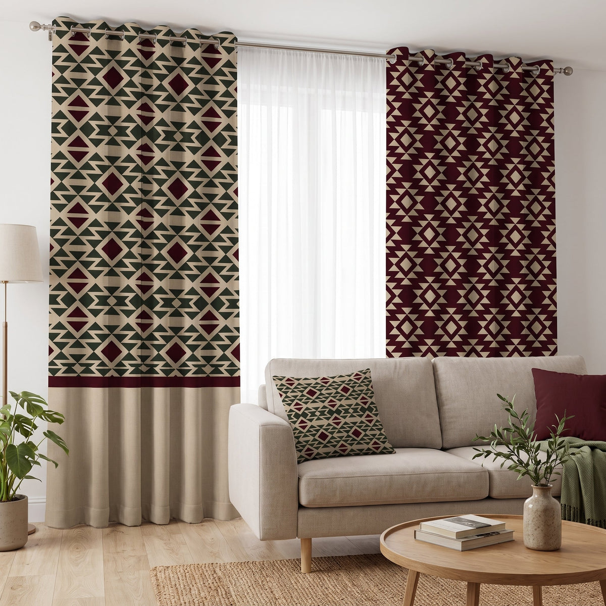 Kilim Shield — printed curtain pair — Karen Fabrics Bohemian collection