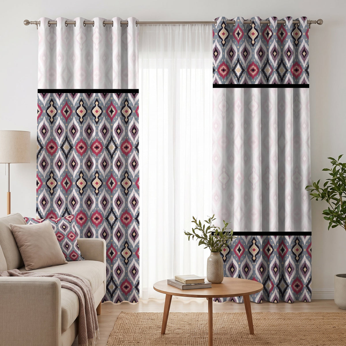 Kashgar Weave — printed curtain pair — Karen Fabrics Bohemian collection