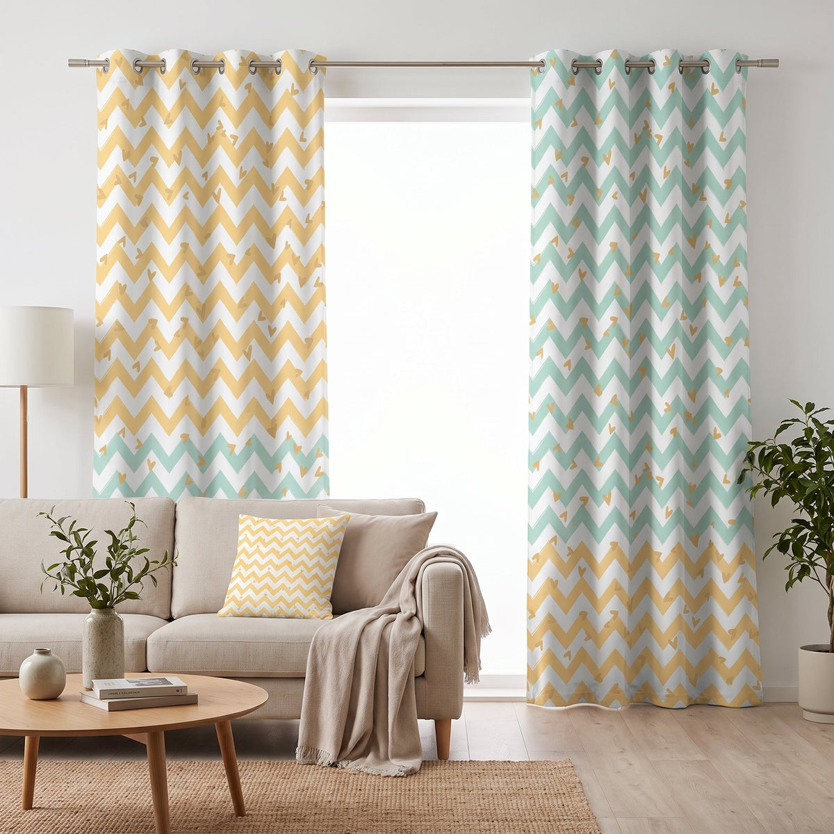 Sweet Ripples — printed curtain pair — Karen Fabrics
