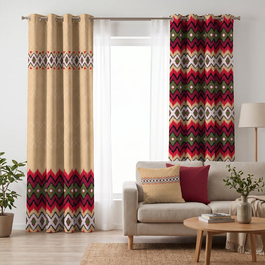 Atlas Weave — printed curtain pair — Karen Fabrics Bohemian collection