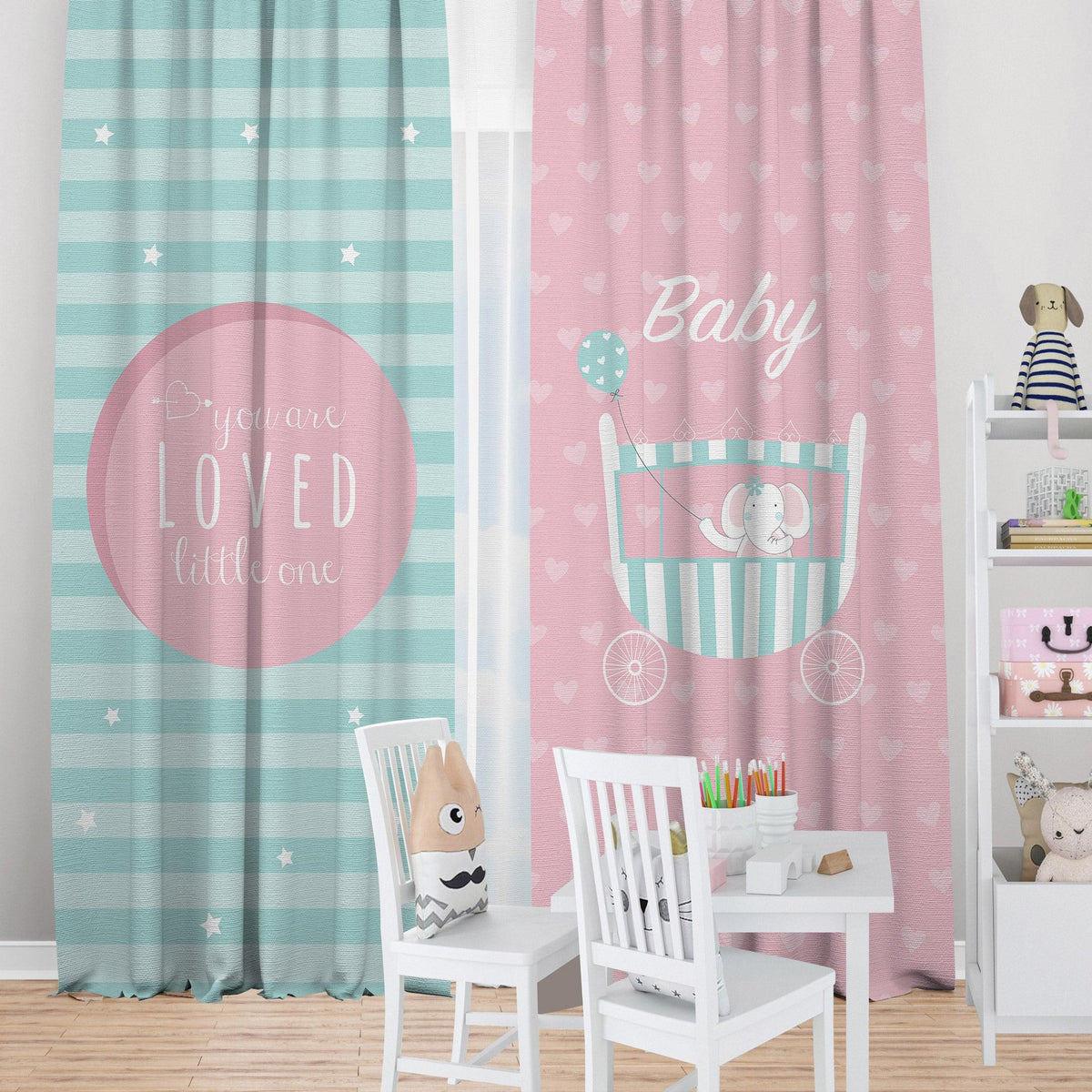 Little Angel — printed curtain pair — Karen Fabrics
