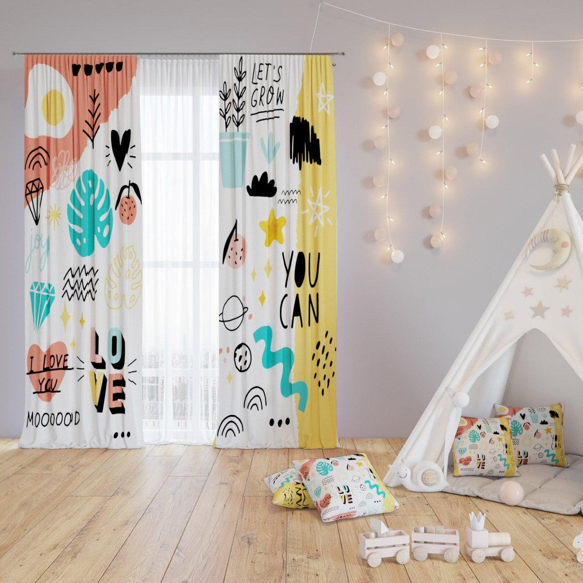 Little Ideas — printed curtain pair — Karen Fabrics