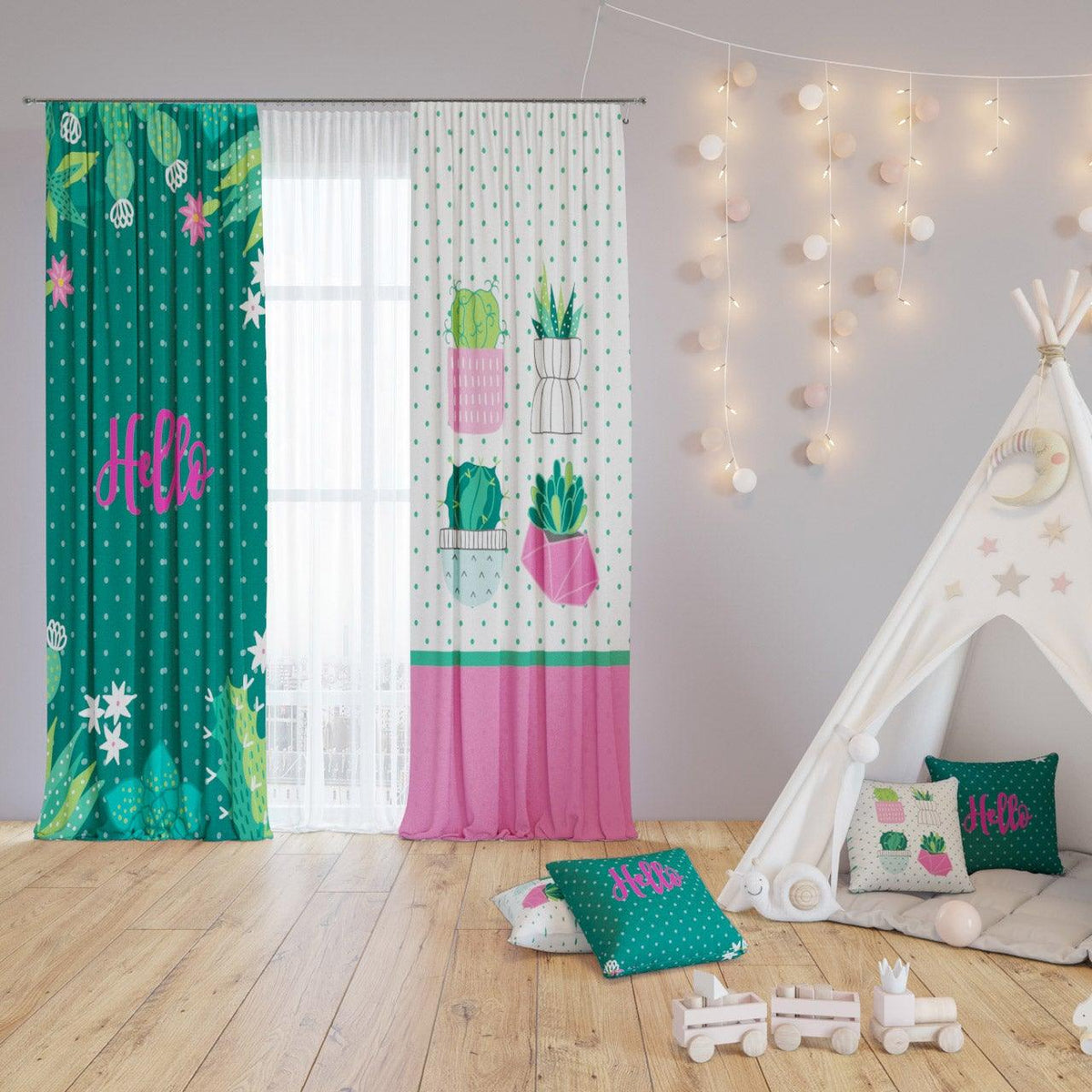 البستاني الصغير — طقم ستائر مطبوع من كارن فابريكس