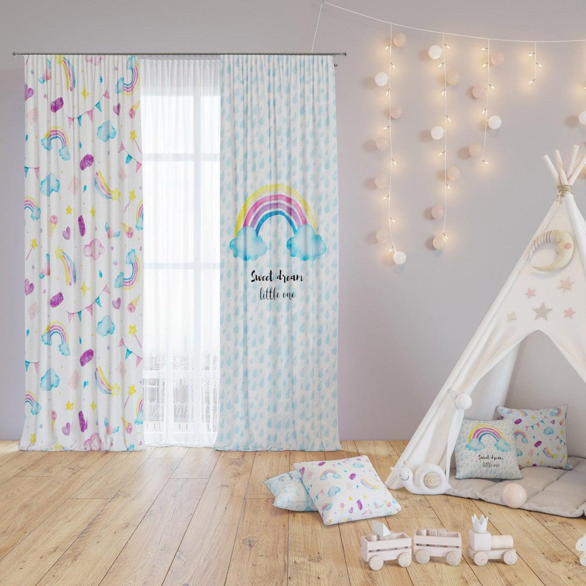 Festive Dreams — printed curtain pair — Karen Fabrics