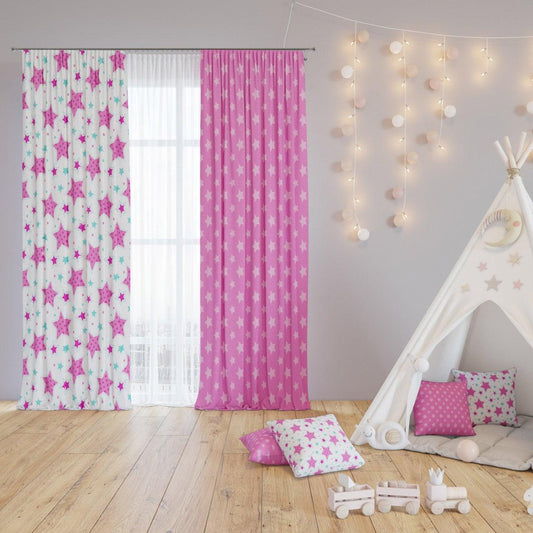Shower of Stars — printed curtain pair — Karen Fabrics