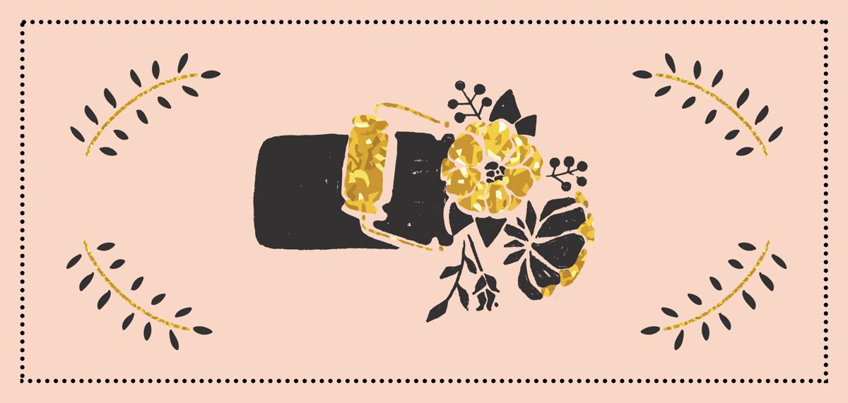 Golden Words — the table runner