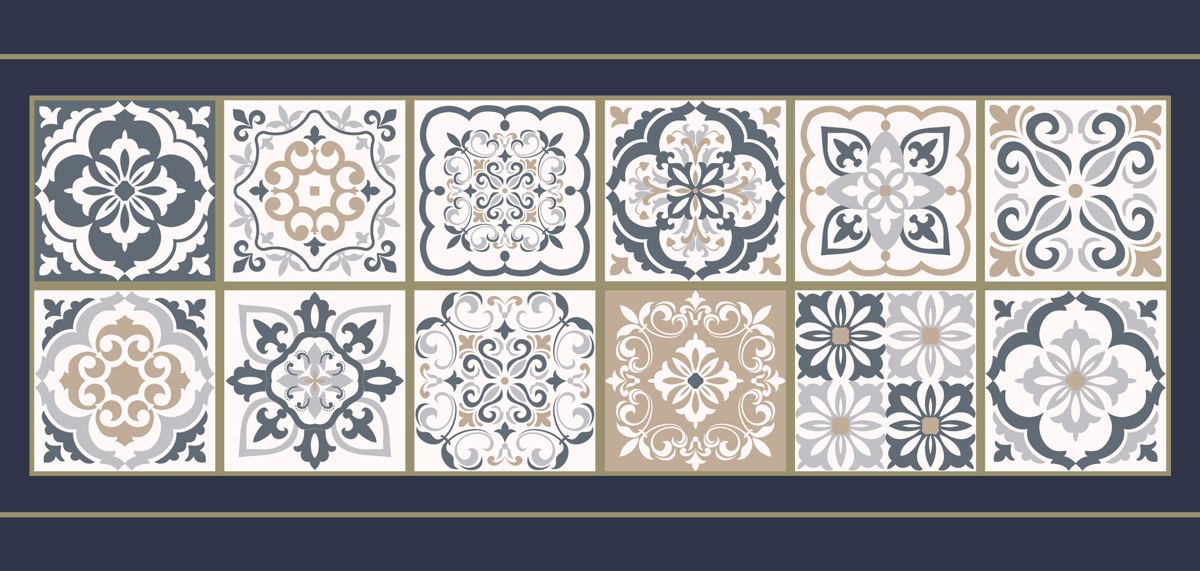 Navy Blossom — the table runner