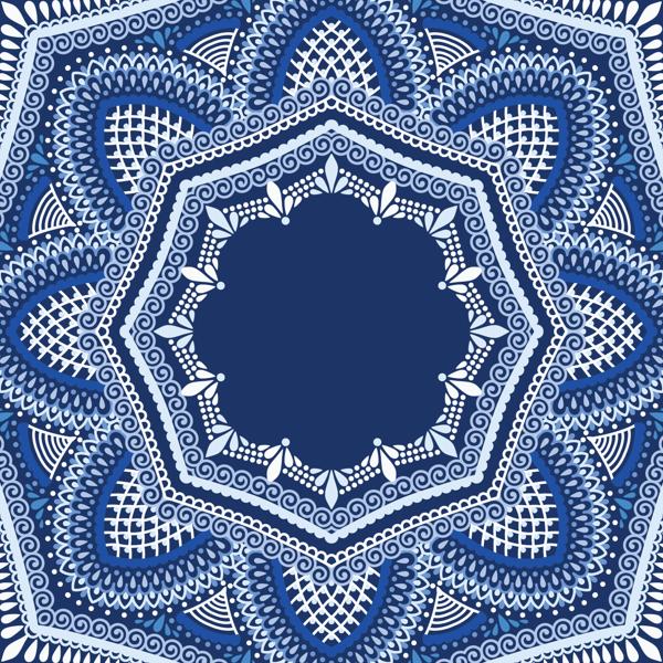 Blue Mandala — cushion 2 of 6, the printed design