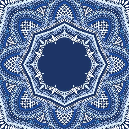 Blue Mandala — cushion 2 of 6, the printed design