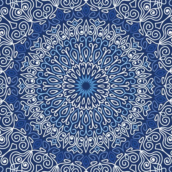 Blue Mandala — cushion 4 of 6, the printed design