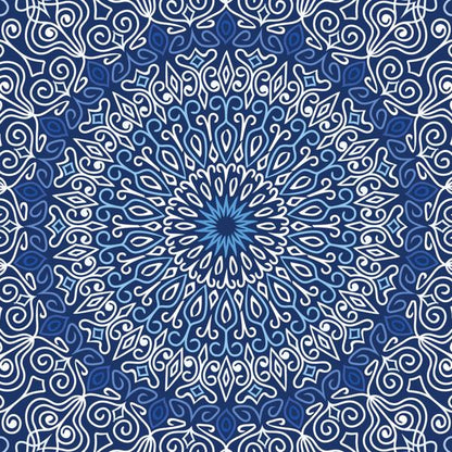 Blue Mandala — cushion 4 of 6, the printed design