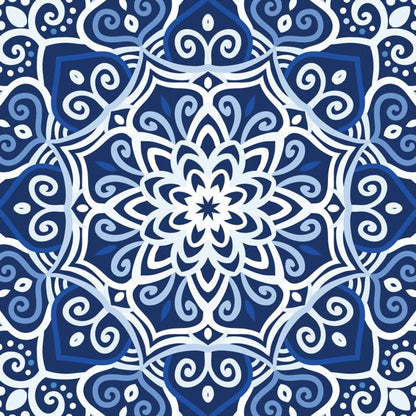 Blue Mandala — cushion 5 of 6, the printed design