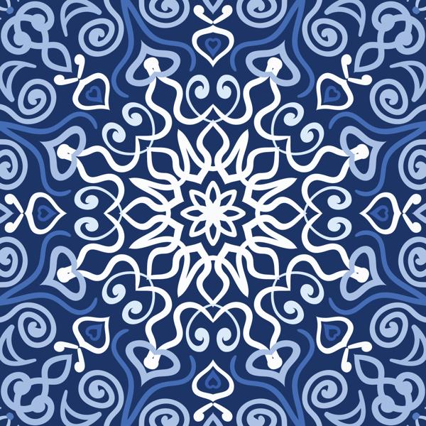 Blue Mandala — cushion 6 of 6, the printed design