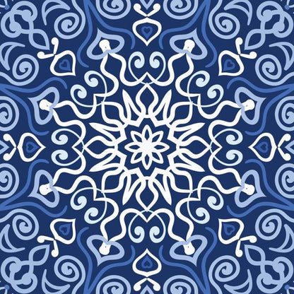 Blue Mandala — cushion 6 of 6, the printed design