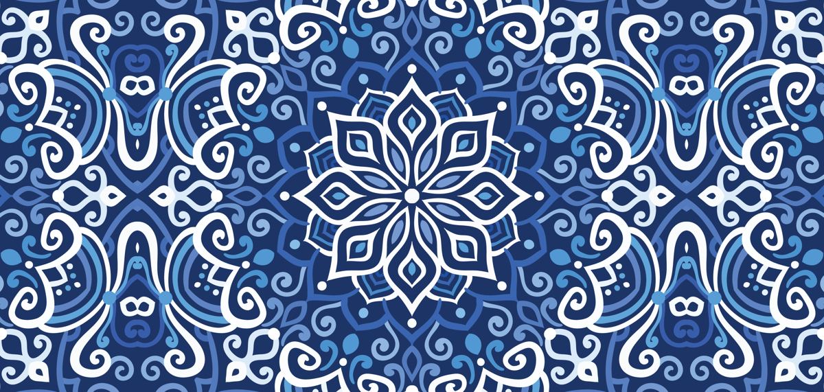 Blue Mandala — the table runner, second design