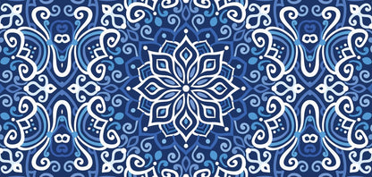 Blue Mandala — the table runner, second design