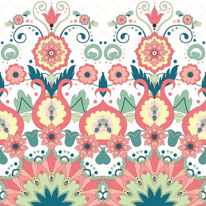 Folk Flowers — cushion 1 of 6, the printed design